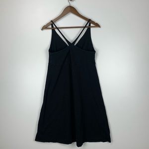 Patagonia Women's Amber Dawn Dress Large L Back Criss Cross Organic Cotton Black